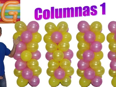 Como hacer torres de globos sin base - decoracion con globos - columnas o pilares de globos