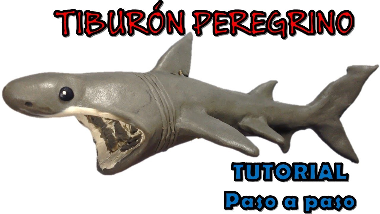 Como hacer un tiburón peregrino de plastilina. How to make a basking shark with plasticine