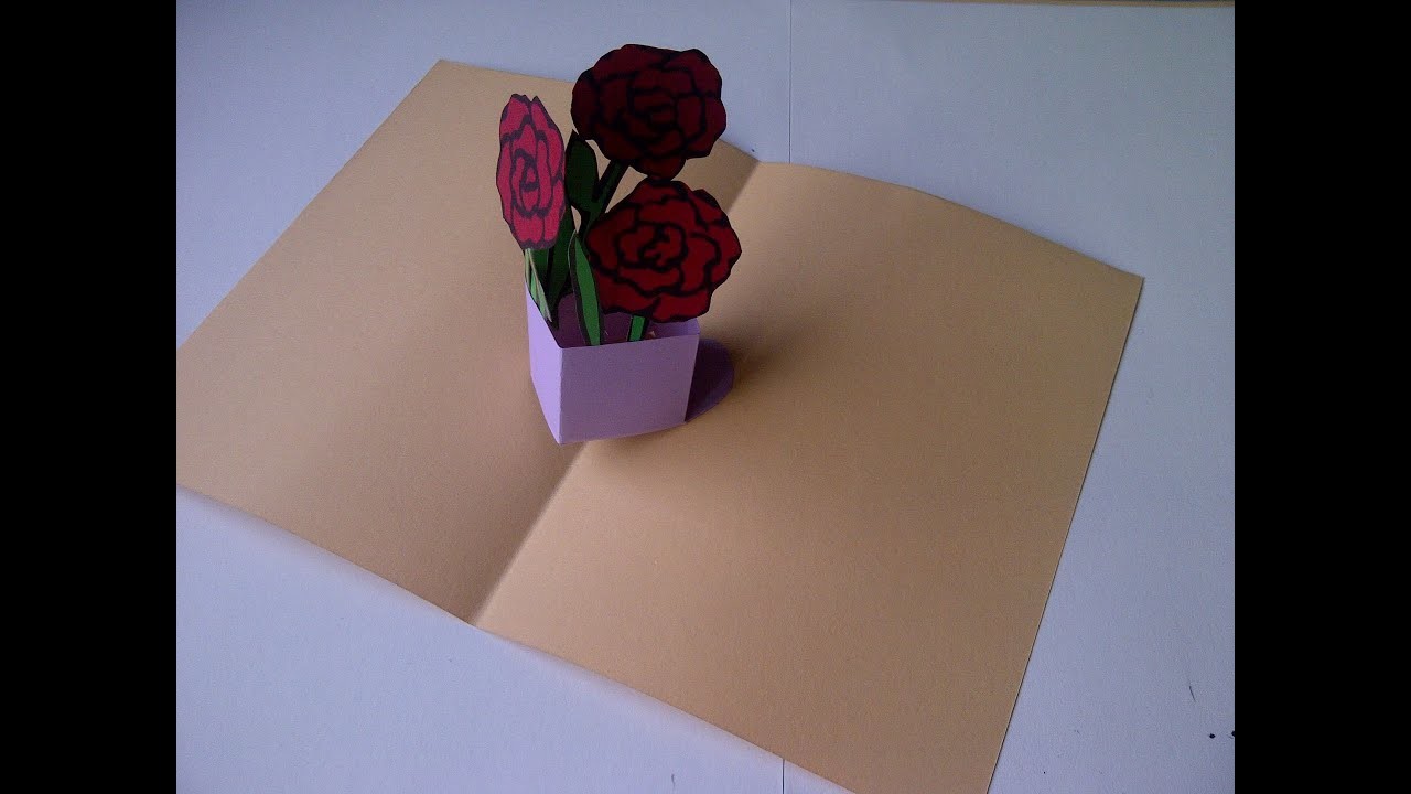Cómo hacer una tarjeta  de felicitación bouquet de flores. Fazendo um cartão