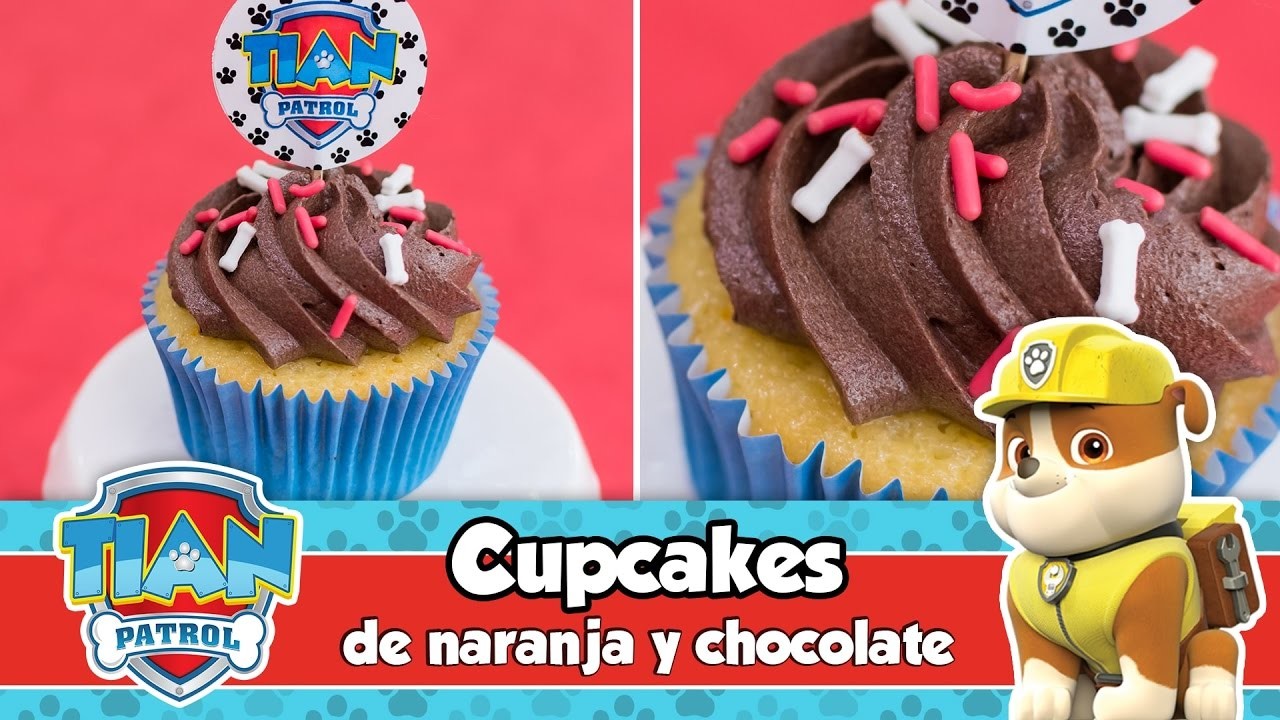 CUPCAKES DE NARANJA Y CHOCOLATE | Mesa dulce de Tián | PAW PATROL