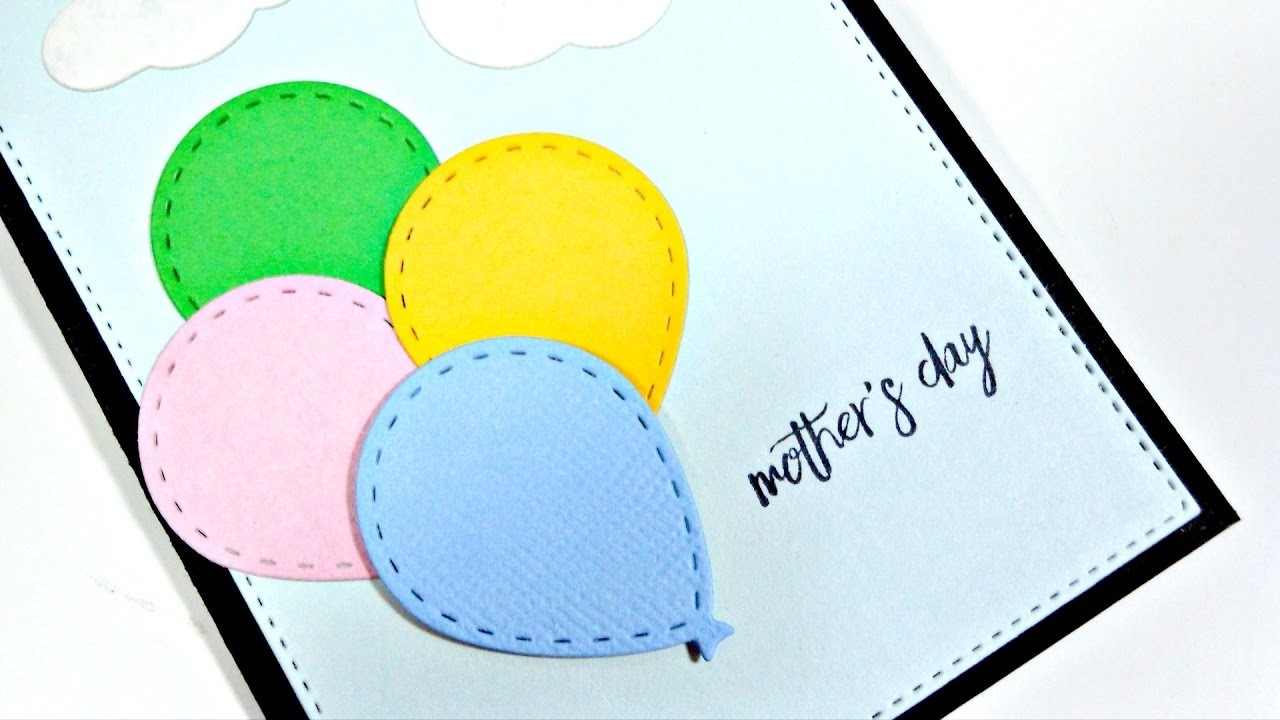 Día de la Madre | Tarjeta de felicitación con globos y nubes
