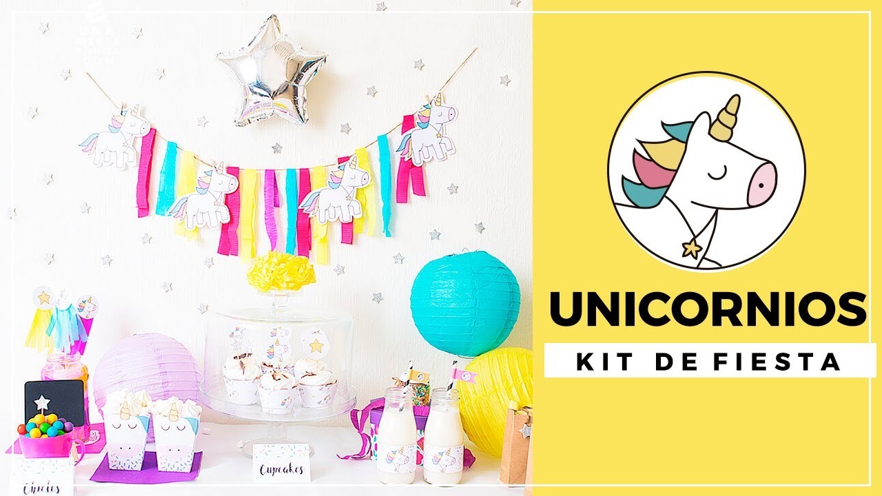 Fiesta de cumpleaños unicornios - kit de fiesta para imprimir