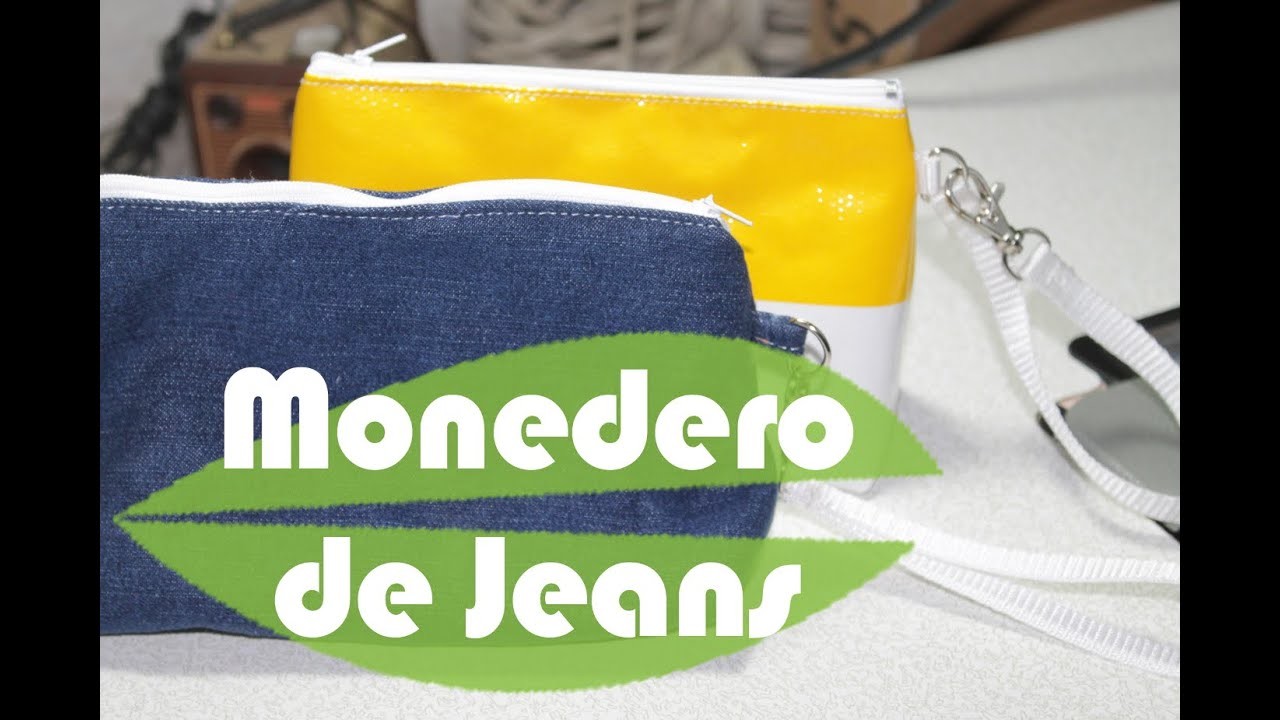 Monedero con unos jeans.reciclar tela de mezclilla