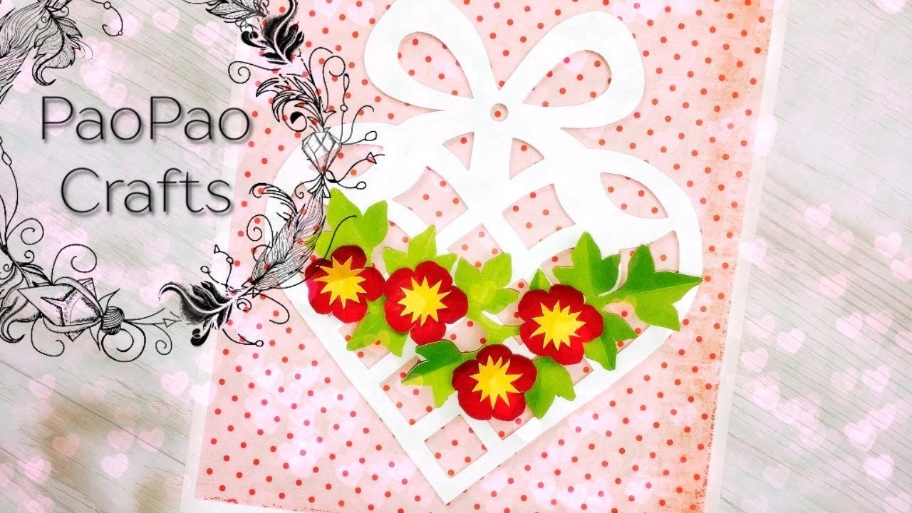 Tarjeta 3D | Moldes GRATIS | Tarjeta troquelada | Valentine's Day Greeting Card
