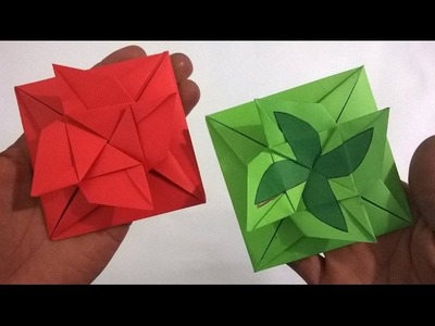 Cartasobre de papel que se dobla como una Rosa (Audio Español) -Origami paper envelope