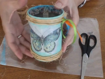 Cómo reciclar una lata de conservas con pinturas acrílicas y enduido (chalk paint) -Recycling a tin