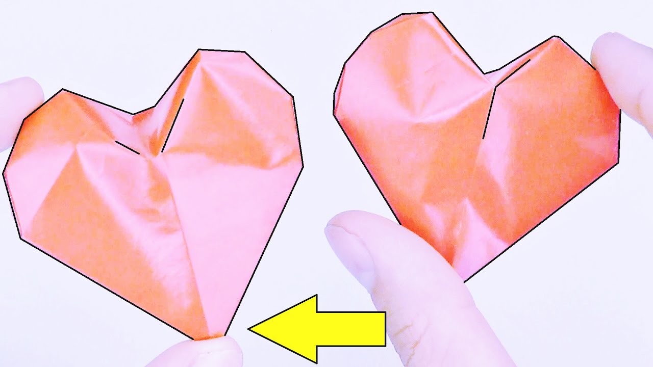CORAZÓN de Papel que se HINCHA SOPLANDO - Origami