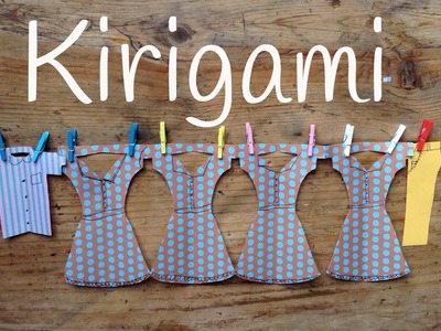 Guirnaldas de papel ropa colgada | Kirigami para niños paso a paso