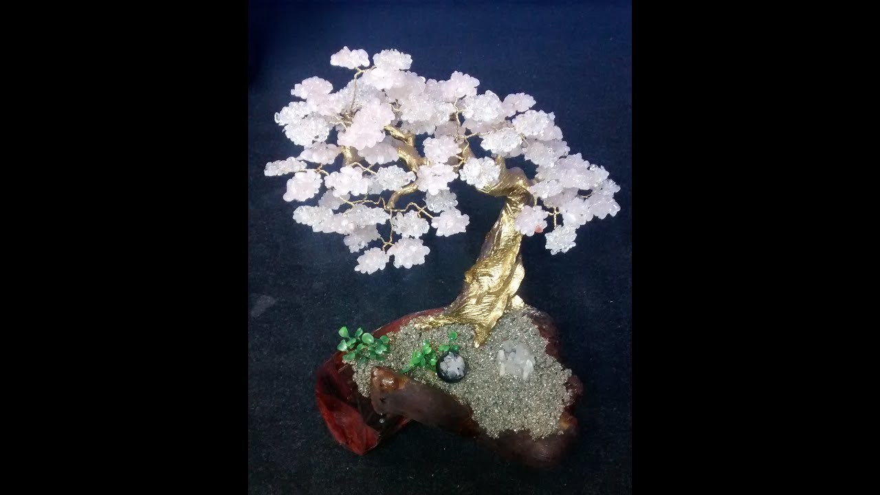 Arbol Bonsai, Cuarzos rosas y blancos