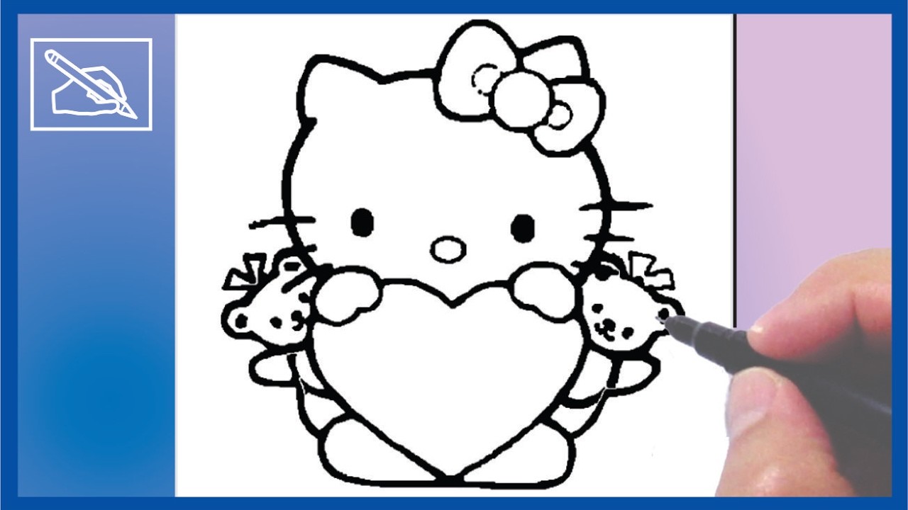 Cómo dibujar a Kitty Con Corazón 3 - How To Draw Kitty With Heart 3 | Dibujando