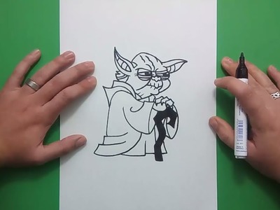 Como dibujar a Yoda paso a paso - Star Wars | How to draw Yoda - Star Wars