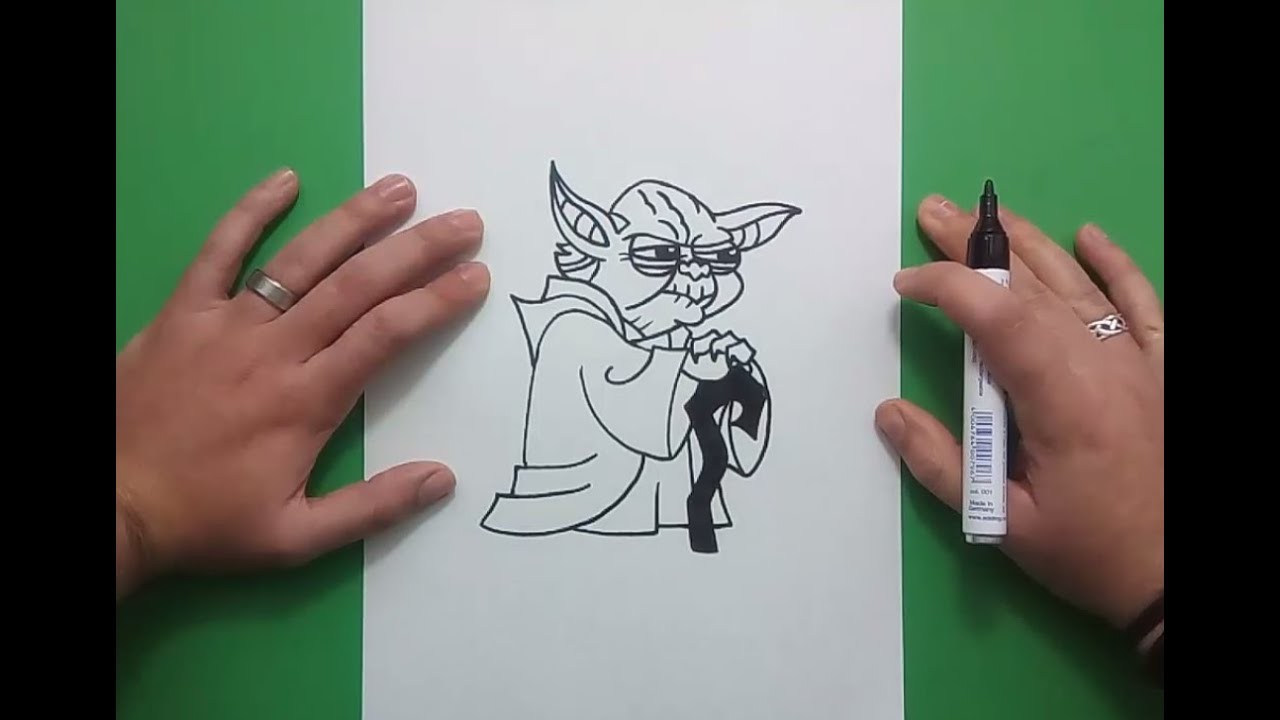 Como dibujar a Yoda paso a paso - Star Wars | How to draw Yoda - Star Wars