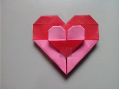 Como hacer corazón doble de papel -origami
