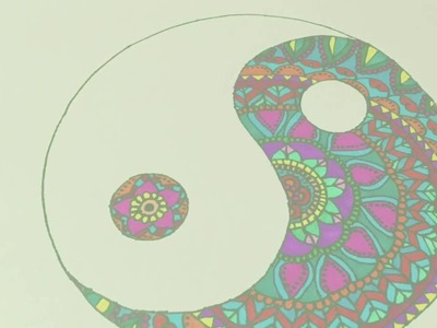Como dibujar mandala en forma de shing shang. ying yang zentangle art con Sharpies. Dani Hoyos