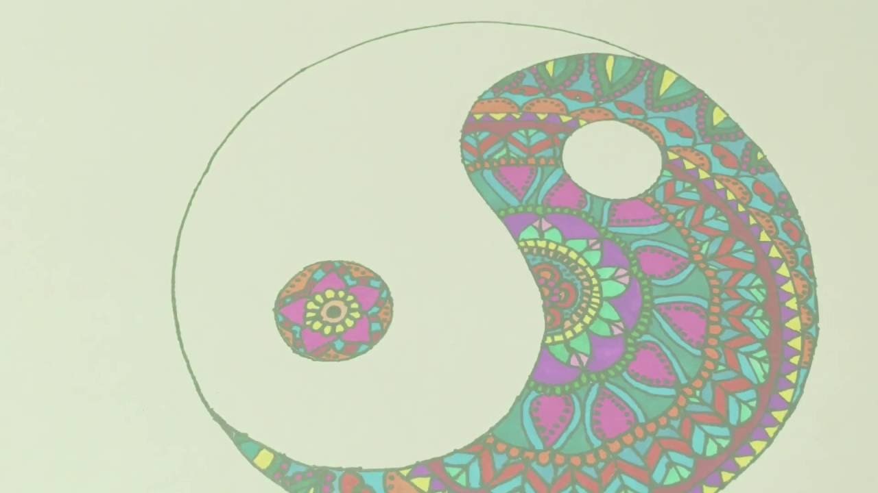 Como dibujar mandala en forma de shing shang. ying yang zentangle art con Sharpies. Dani Hoyos