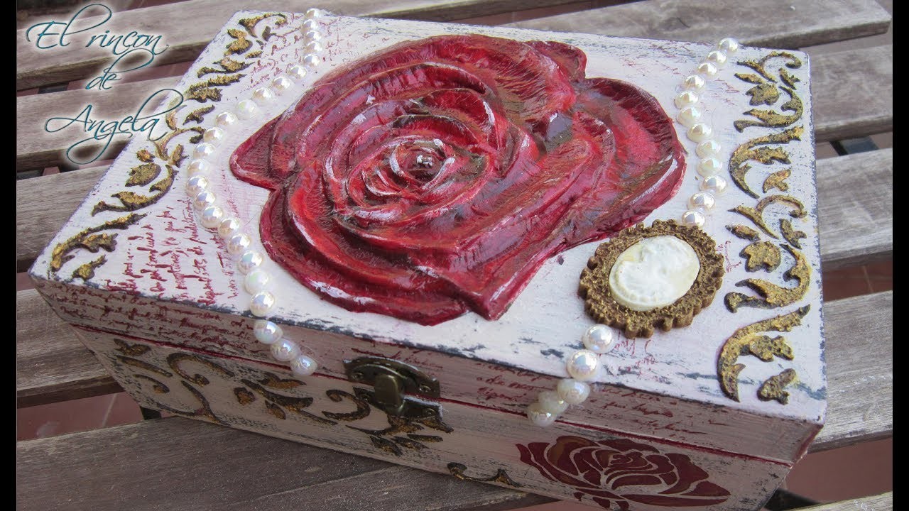 Decorar caja de madera con decoupage en relieve de porcelana fria -Parte 2