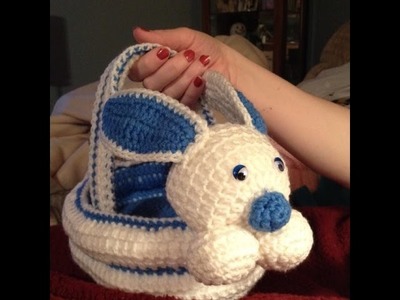 Canastas tejidas en Crochet Conejo de Pascua