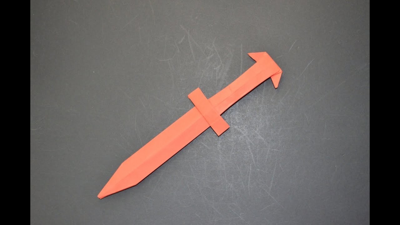 Como hacer una espada de origami muy facil