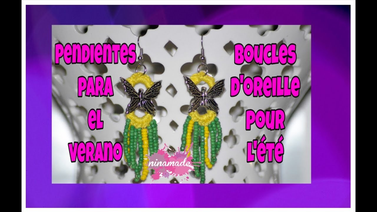 DIY. Pendientes Con Flecos- Perlitas. Boucles-D'Oreille Avec Franges-Perles.Earrings Pearl Fringes