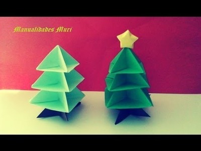 Origami - Papiroflexia. Árbol de Navidad, Christmas tree, fácil de hacer