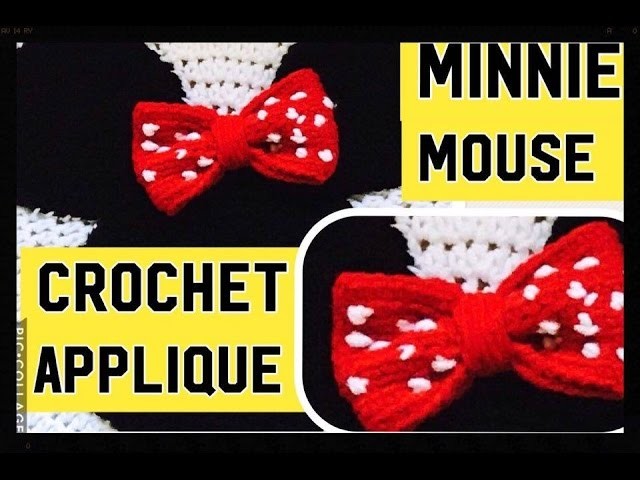 Applique de Minnie Mouse a crochet facil y  bonito Tejiendo Con Erica!!