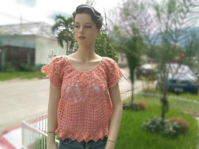 Blusa de Hojas tejida a Crochet - Tutorial
