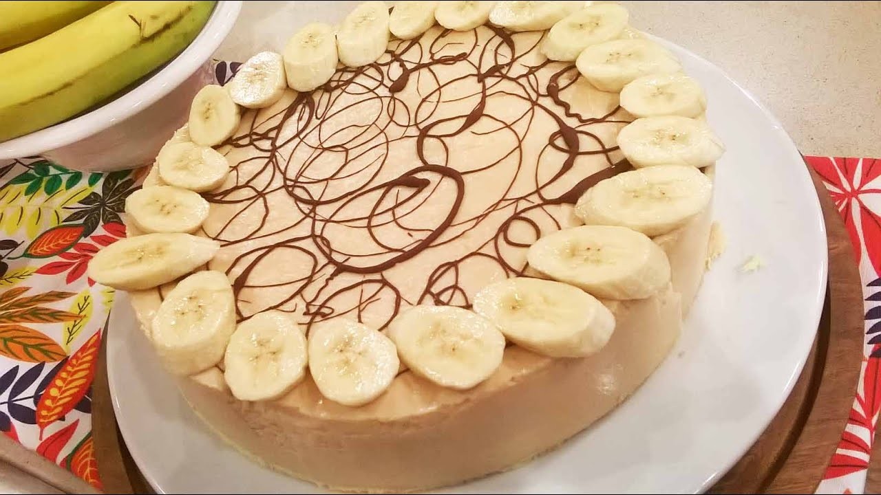Cheesecake de banana, coco y dulce de leche
