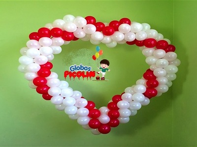 Corazon con estructura de globos para boda # 29