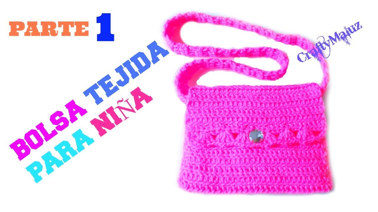 CROCHET: BOLSA TEJIDA PASO A PASO (bolso para niña) | como hacer una bolsa tejida con forro