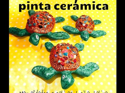 DIY pinta tortugas Ceramica cuarzos tintas paint ceramics