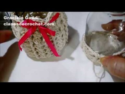 Frascos Decorados Crochet 3