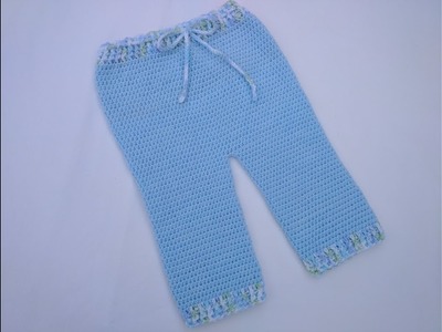 Pantalón básico para bebé tejido a crochet