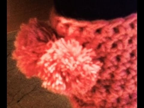 Calentadores rosa a crochet. ganchillo. Pompones rápidos. Tutorial 1. 2
