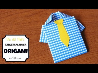 Carta. Tarjeta Camisa de Origami |  Regalo Día del Padre
