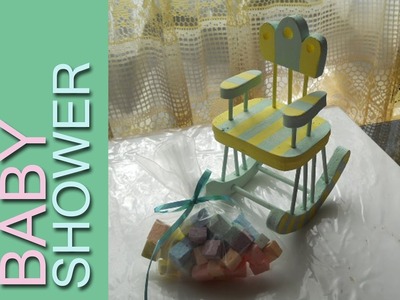 Como hacer una MECEDORA MINI para Baby Shower  Silla mecedora en miniatura