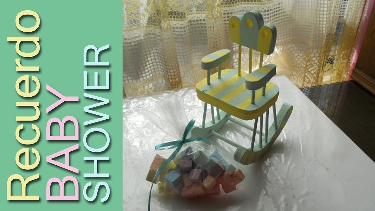 Como hacer una MECEDORA MINI para Baby Shower  Silla mecedora en miniatura