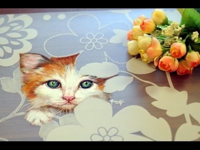 Como pintar un Gato - Individual para mesa - Esmaltes Acrilicos - Ana Gjurinovich