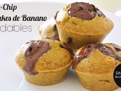 Cupcakes Saludables de Banano con Chispas de Chocolate