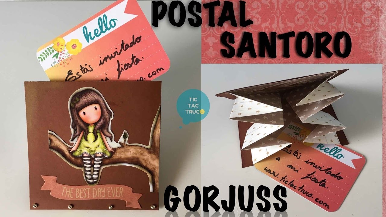 Postal o invitación de las muñecas santoro gorjuss