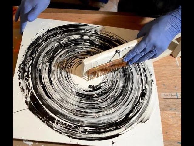 Abstract Art Painting Acrylic Circle Techniques Black and White