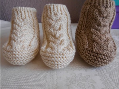 Botas - Zapatos para bebe en dos agujas #2 - knitting