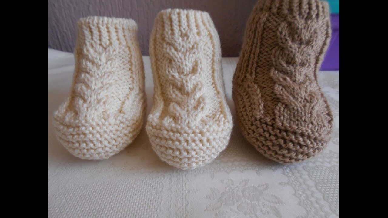 Botas - Zapatos para bebe en dos agujas #2 - knitting