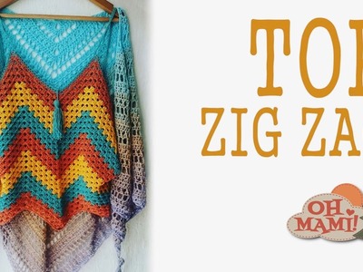 Camiseta Zig Zag a crochet