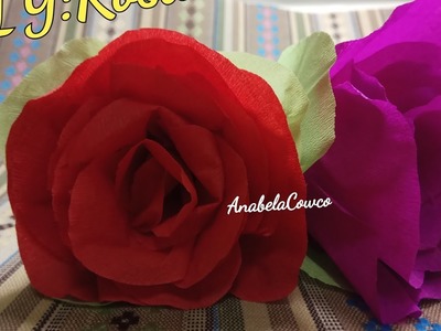 Cómo hacer ROSAS de papel crepé DÍA DE LA MADRE San Valentín. DIY rose of paper MOTHER'S DAY