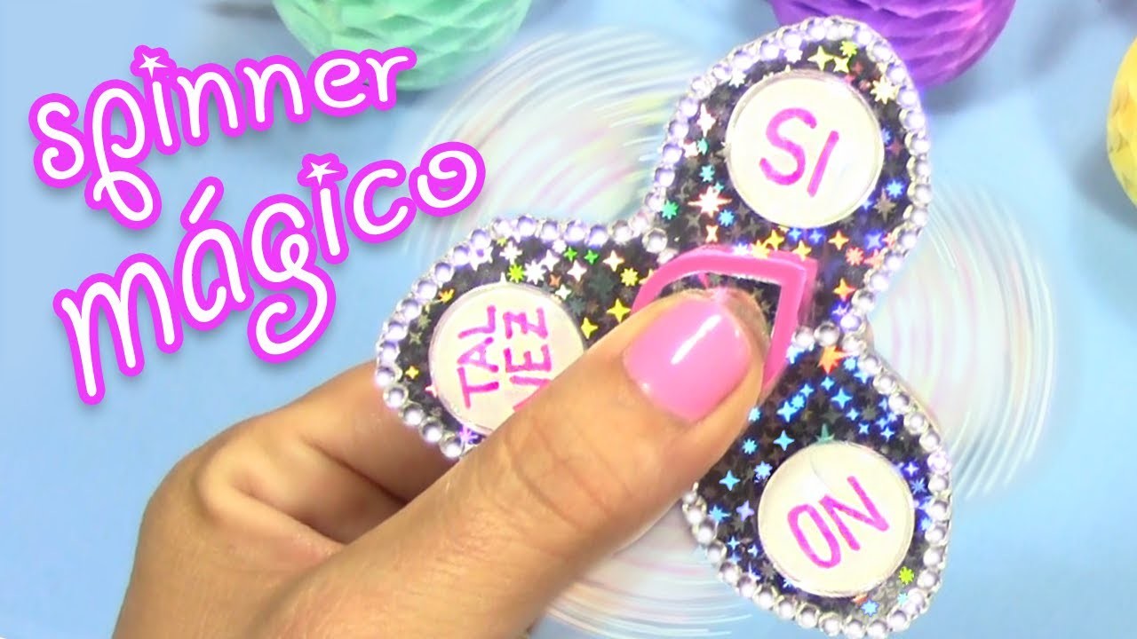 DIY CÓMO HACER UN FIDGET SPINNER MÁGICO - Pregúntale al spinner mágico!!