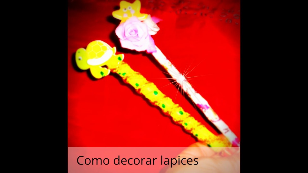 Paso a paso de como decorar los lapices. Step by step how to decorate the pencils.