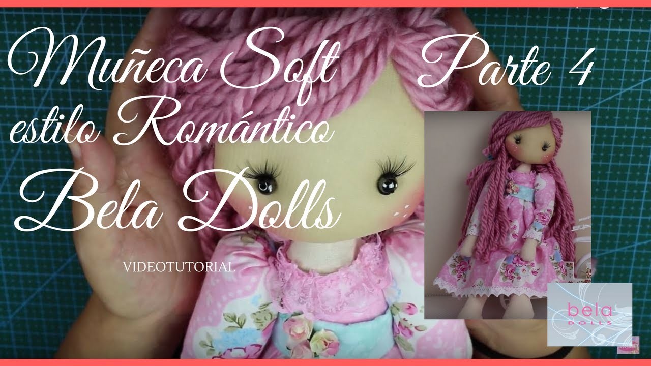 Como hacer una  Muñeca Soft Romántica Parte 4 - Bela Dolls - Decorar vestido muñeca de trapo