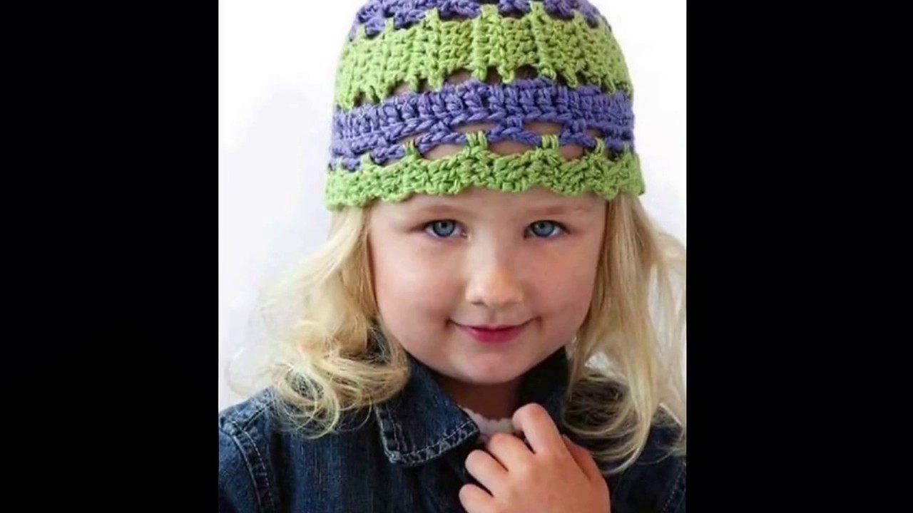 Gorro tejido en crochet para niños niñas