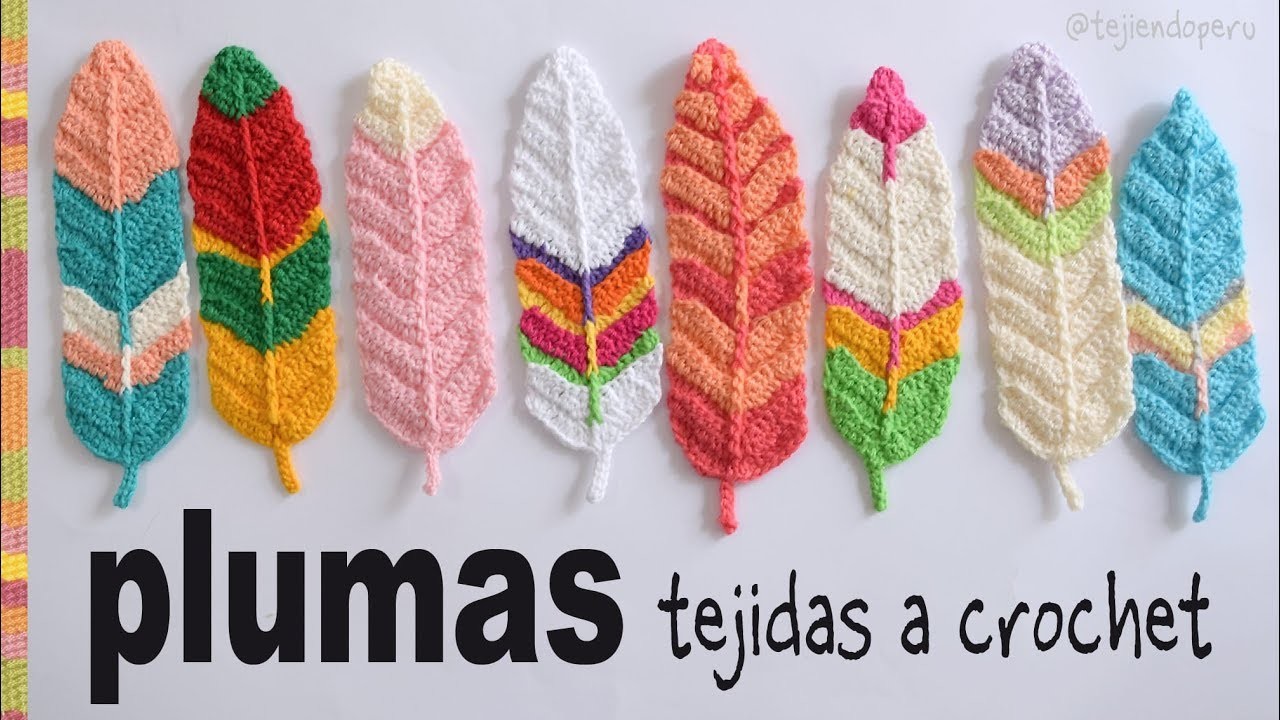 Plumas reversibles a crochet - English subtitles: Crochet reversible feathers. Tejiendo Perú