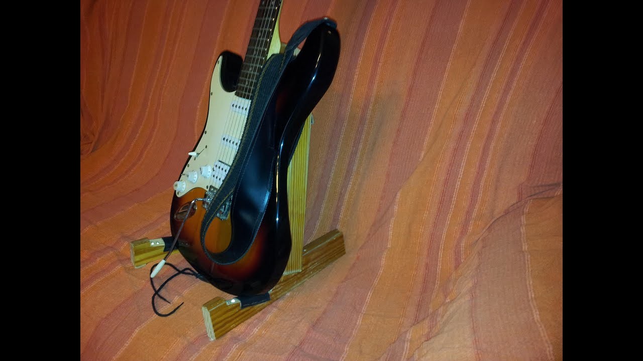 Soporte guitarra casero con iluminacion